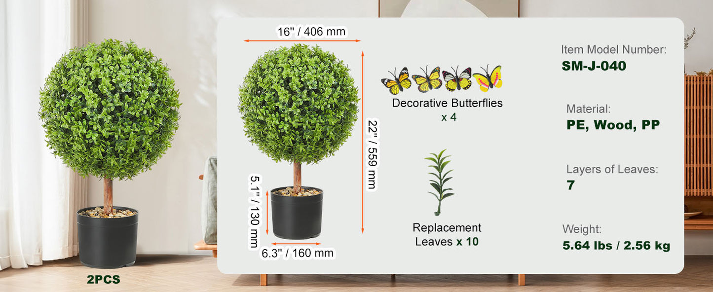 SucceBuy 1/2pcs Artificial Boxwood Tower Topiary Spiral Artificial Plant 24/36/48in high Decorative Plants Green Plastic PE Tree
