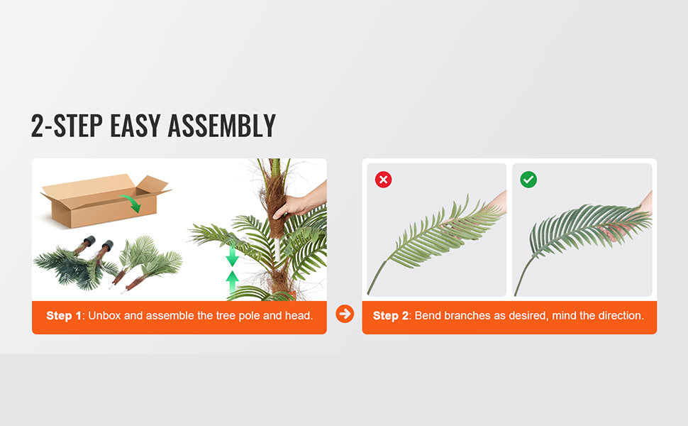 SucceBuy Artificial Palm Tree 4/5/6 FT Tall Faux Plant Secure PE Material & Anti-Tip Tilt Protection Low-Maintenance Plant